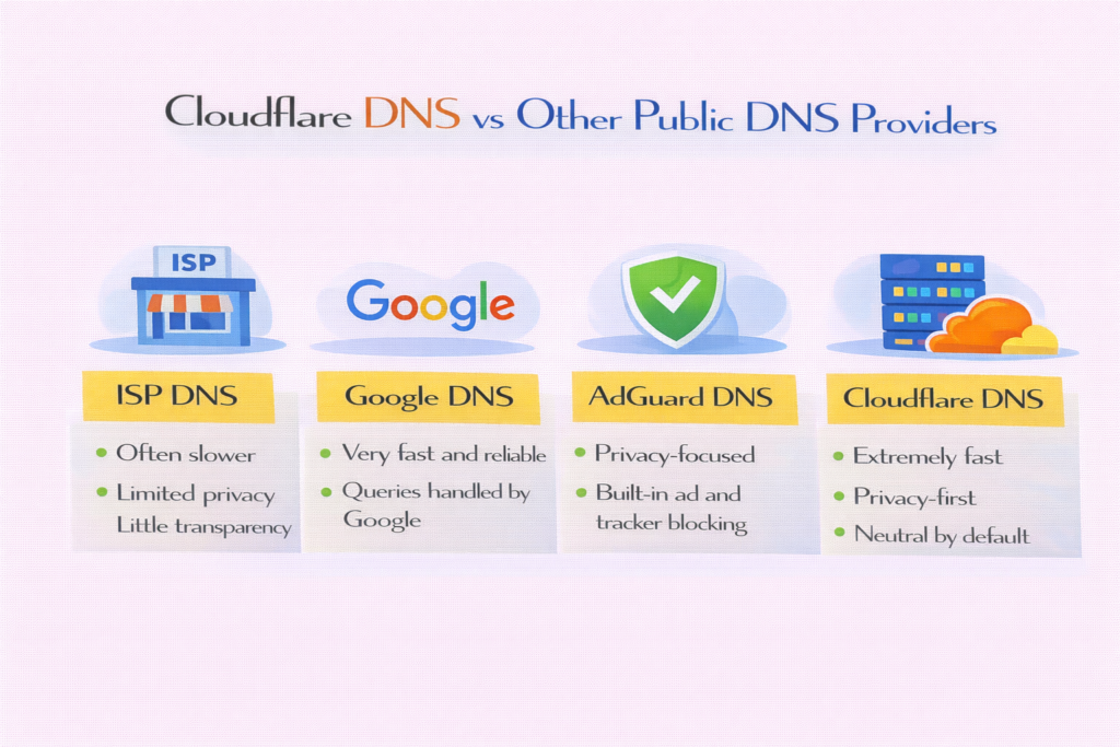 Cloudflare DNS vs Other Public DNS Providers
