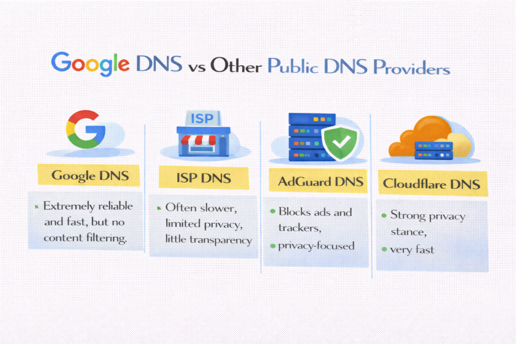 Google DNS vs Other Public DNS Providers